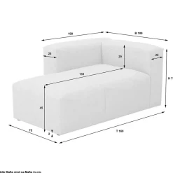 Wohnen Sofas<Sofaelement Recamiere in Cremeweiß - Tembreno