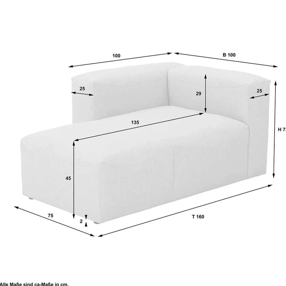 Wohnen Sofas<Sofaelement Recamiere in Cremeweiß - Tembreno