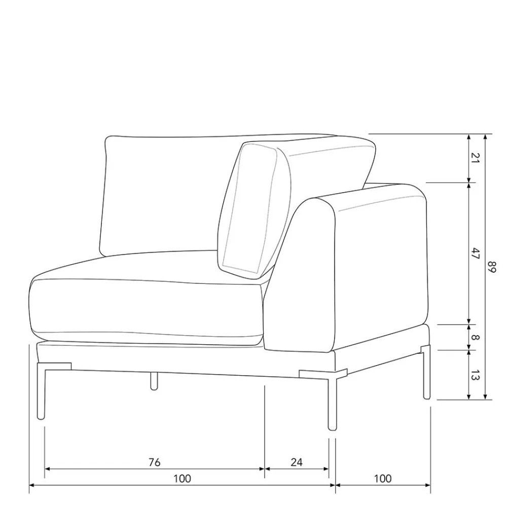 Wohnen Sofas<Sofamodul Eckelement in Dunkelgrün - Arraggo
