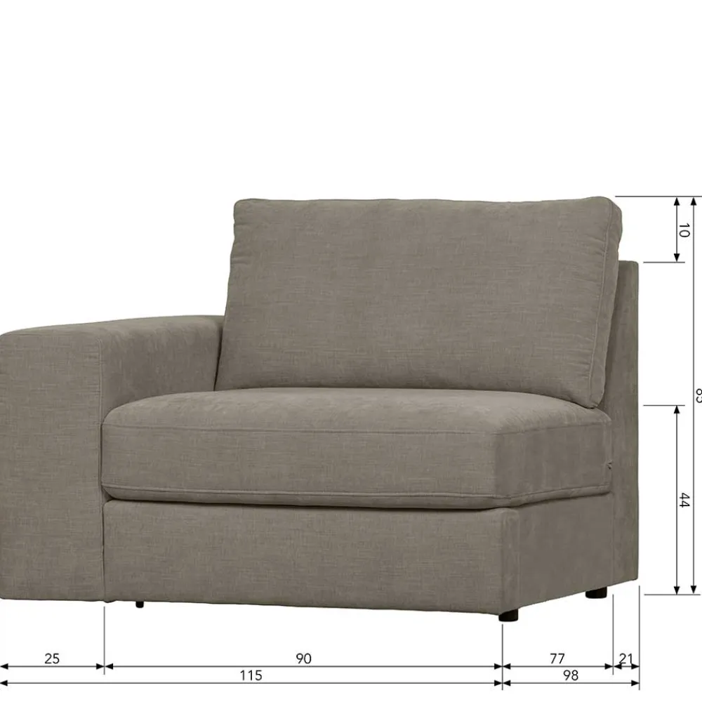 Wohnen Sofas<Sofamodul mit Armlehne links in Grau - Gregg