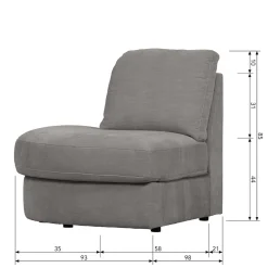 Wohnen Sofas<Sofamodul mit Rundung links in Grau - Gregg