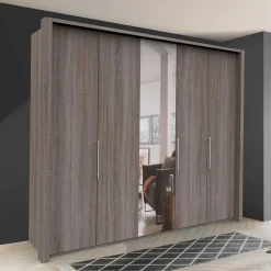 Wohnen Kleiderschränke|Schränke<Spiegel Kleiderschrank in Holz-Nachbildung - Crenba