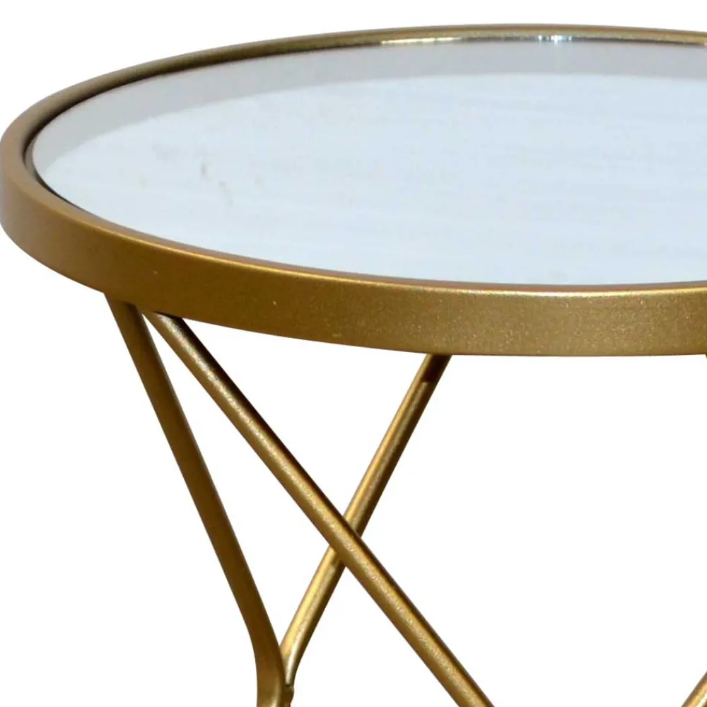 Wohnen Tische<Spiegelglas Beistelltisch mit runder Platte - Loregrema