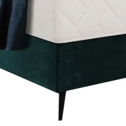 Wohnen Betten<Springboxbett in Petrol Blau Stoff - Custon