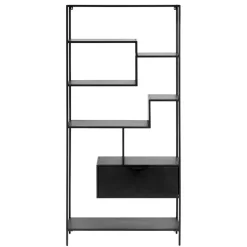 Wohnen Regale<Stahl Regal ohne Rückwand in Schwarz - Magde