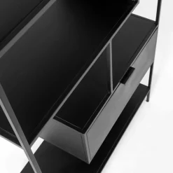 Wohnen Regale<Stahl Regal ohne Rückwand in Schwarz - Magde