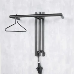 Wohnen Garderoben<Stahl T-Design Wandgarderobe in Schwarz - Brittania