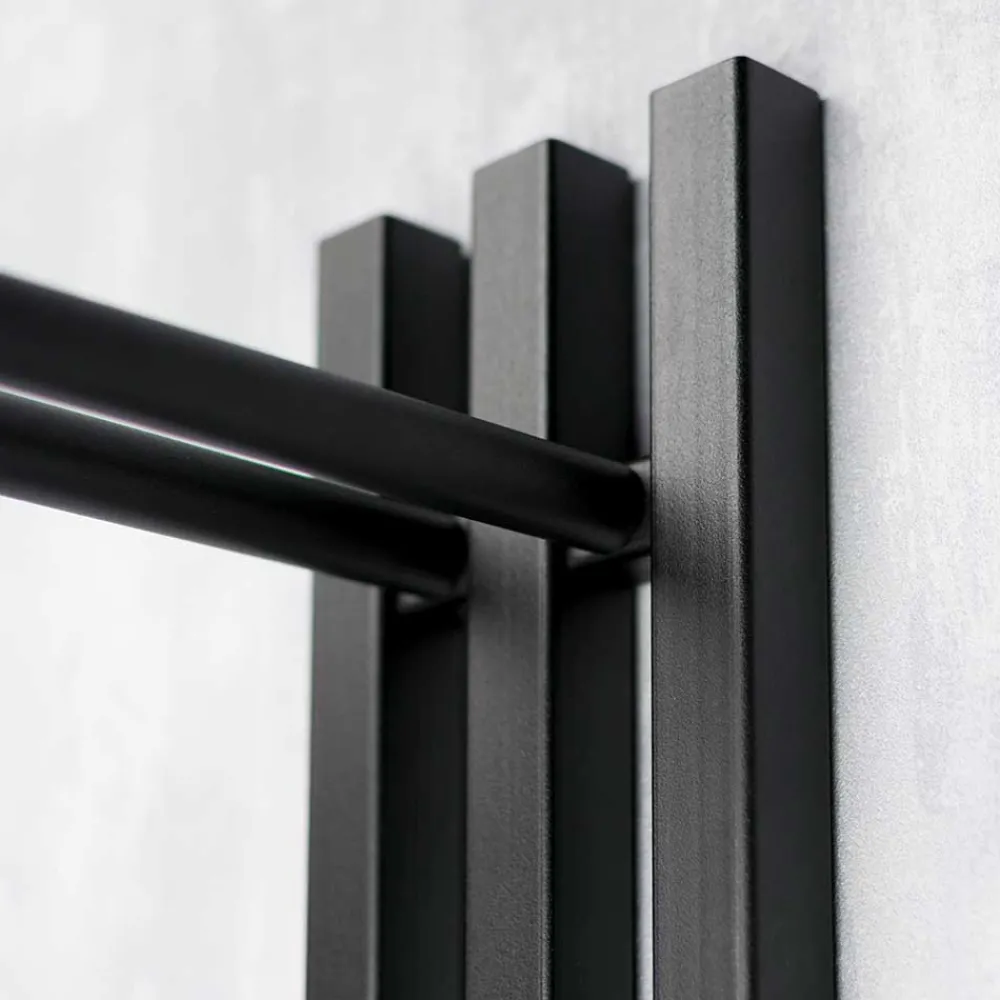 Wohnen Garderoben<Stahl T-Design Wandgarderobe in Schwarz - Brittania