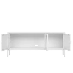 Wohnen Tv & Hifi-Möbel|Lowboards<Stahl TV Lowboard mit drei Glastüren - Sancrez