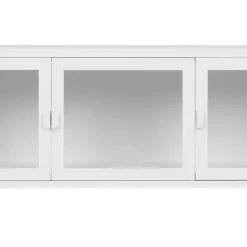Wohnen Tv & Hifi-Möbel|Lowboards<Stahl TV Lowboard mit drei Glastüren - Sancrez