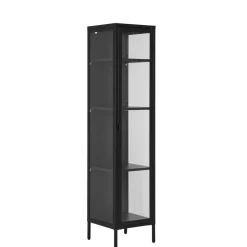 Wohnen Vitrinen<Stahl-Vitrine in Schwarz - Rodicca