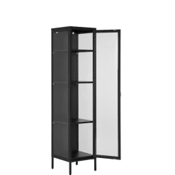 Wohnen Vitrinen<Stahl-Vitrine in Schwarz - Rodicca