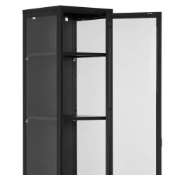 Wohnen Vitrinen<Stahl-Vitrine in Schwarz - Rodicca