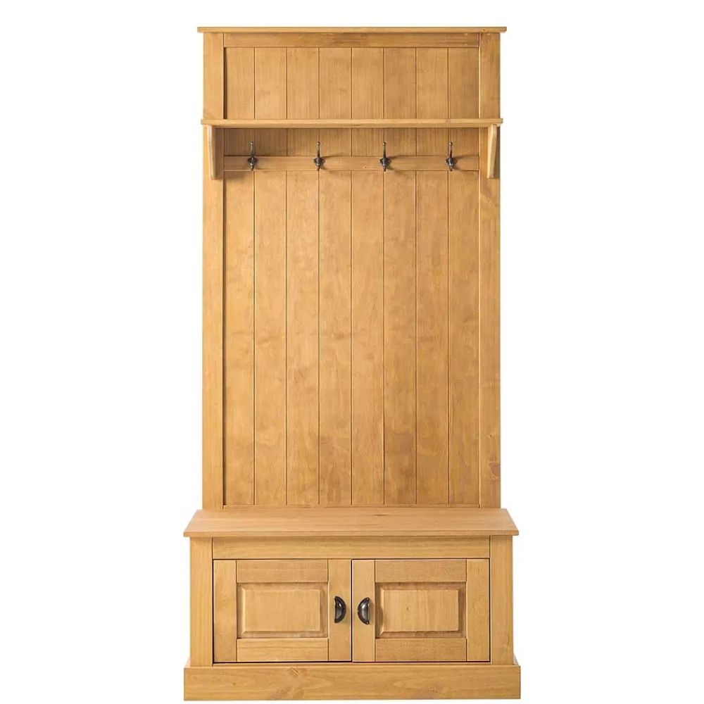 Wohnen Garderoben<Standgarderobe aus Kiefer Massivholz - Kumico