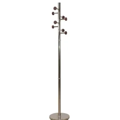 Wohnen Garderoben<Standgarderobe in Nickelfarben & Natur - Rambano