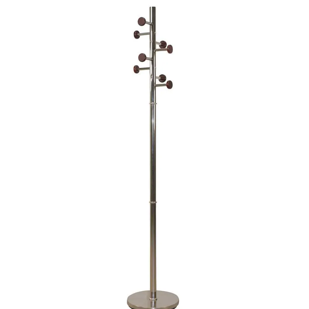 Wohnen Garderoben<Standgarderobe in Nickelfarben & Natur - Rambano