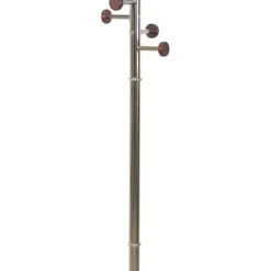 Wohnen Garderoben<Standgarderobe in Nickelfarben & Natur - Rambano