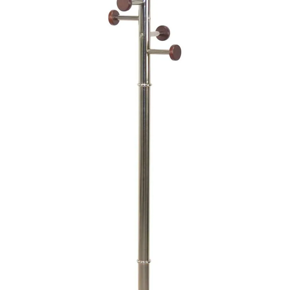 Wohnen Garderoben<Standgarderobe in Nickelfarben & Natur - Rambano