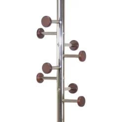 Wohnen Garderoben<Standgarderobe in Nickelfarben & Natur - Rambano