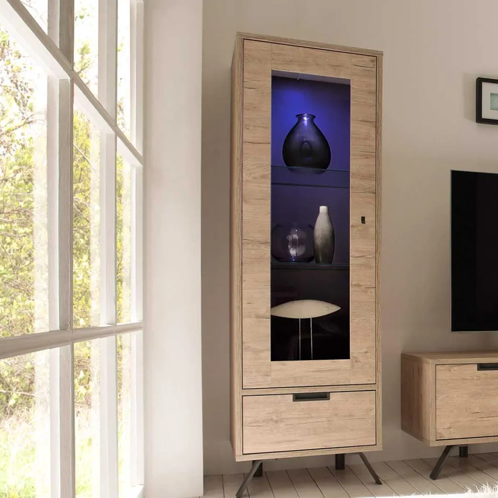 Wohnen Vitrinen<Standvitrine im Retro Design - Rodonda