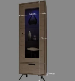 Wohnen Vitrinen<Standvitrine im Retro Design - Rodonda