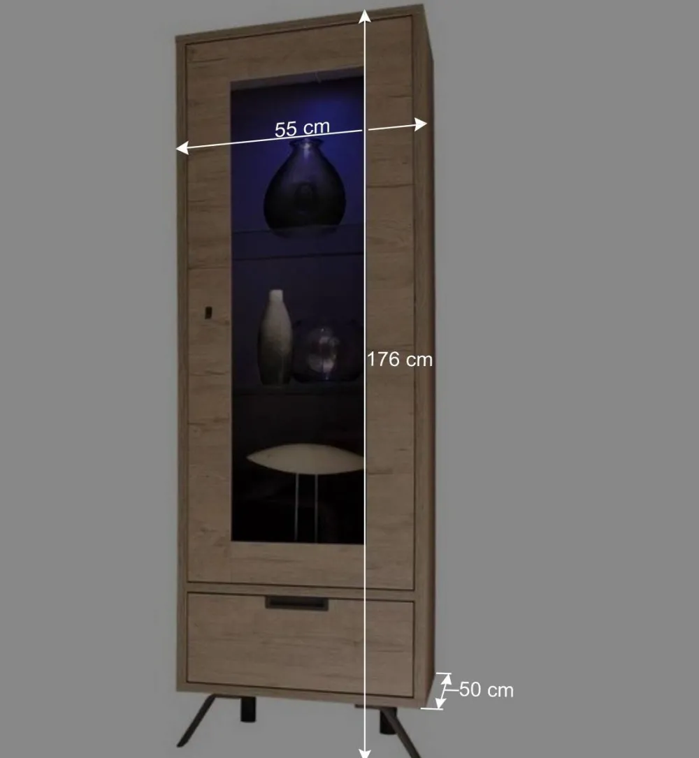 Wohnen Vitrinen<Standvitrine im Retro Design - Rodonda