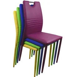 Wohnen Stühle<Stapelbare Polsterstühle in Gelb - Liguria (4er Set)