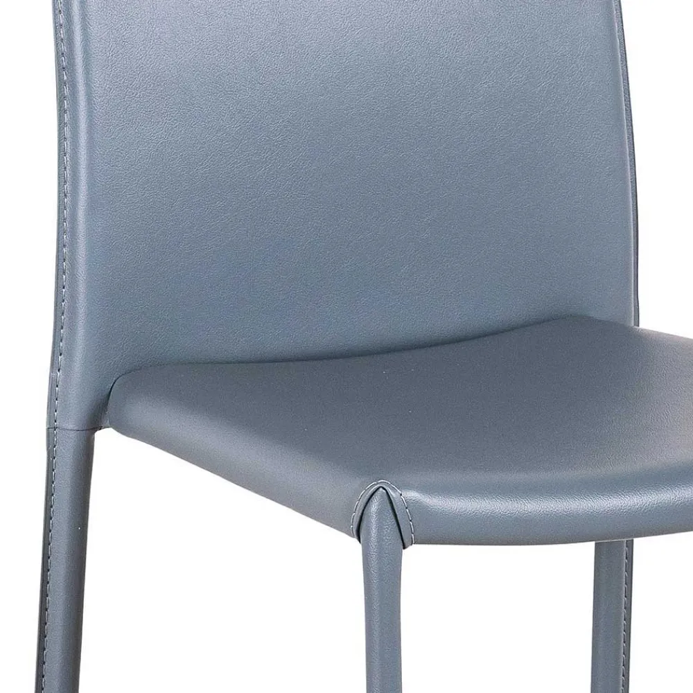 Wohnen Stühle<Stapelbarer Hochlehner in Grau Anca Kunstleder (4er Set)