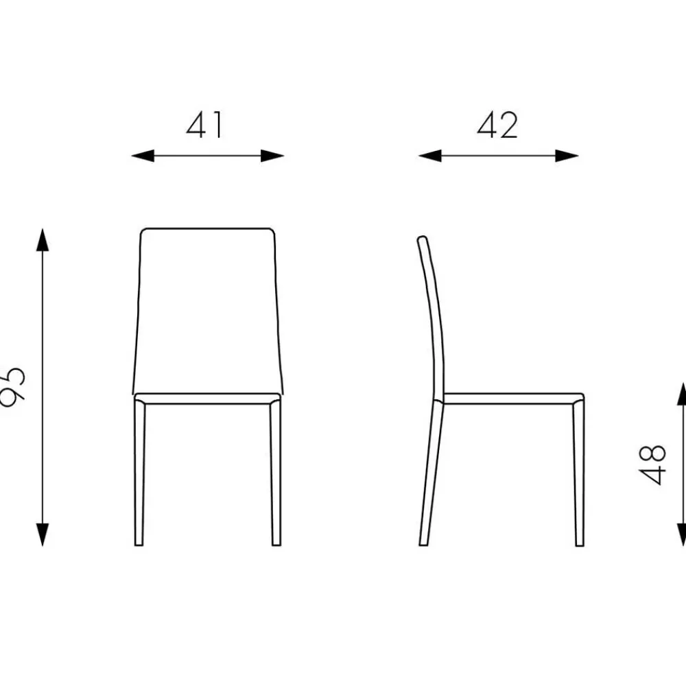 Wohnen Stühle<Stapelbarer Hochlehner in Grau Anca Kunstleder (4er Set)