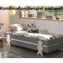 Wohnen Betten<Stapelbares Einzelbett in Grau - Malpelo