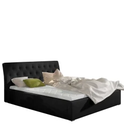 Wohnen Betten<Stauraum Bett in Schwarz Kunstlederbezug - Roxing