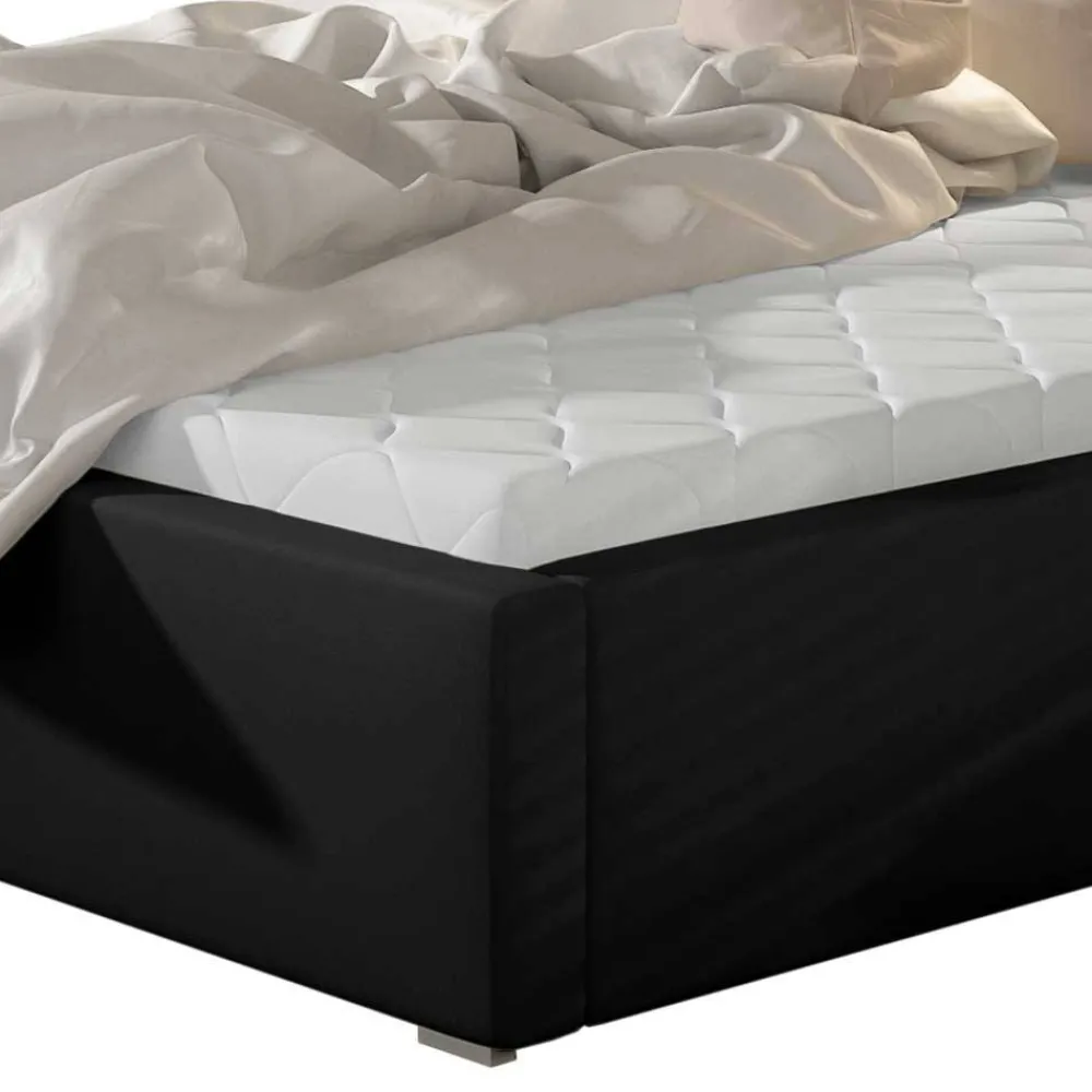 Wohnen Betten<Stauraum Bett in Schwarz Kunstlederbezug - Roxing