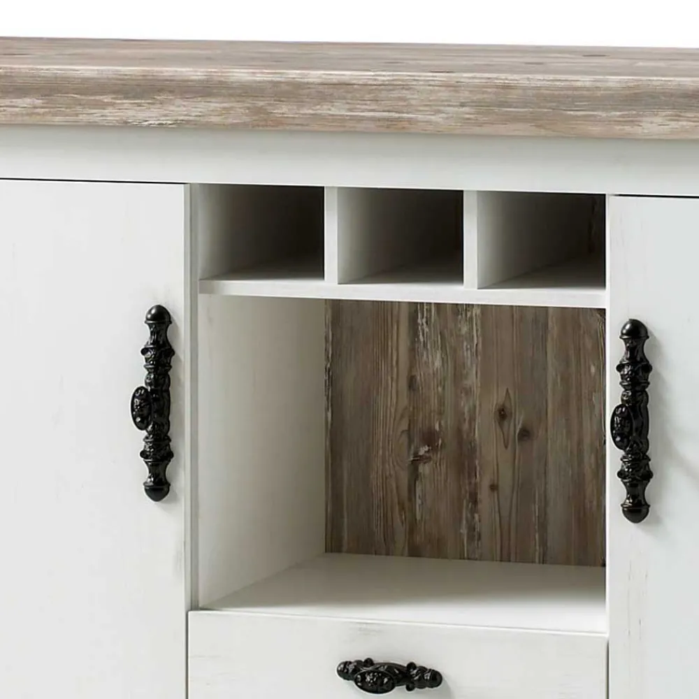Wohnen Sideboards<Stauraum Sideboard im Scandi Landhaus Stil Nedita in Weiß