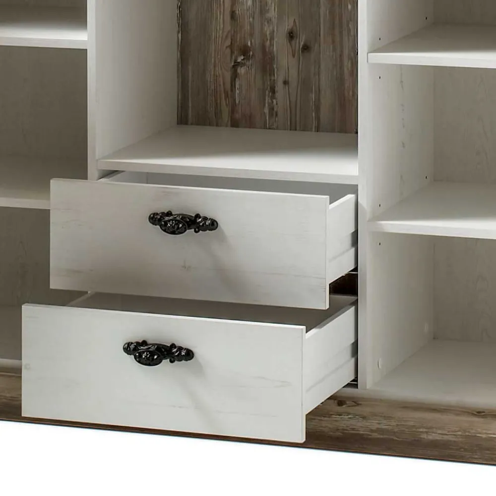 Wohnen Sideboards<Stauraum Sideboard im Scandi Landhaus Stil Nedita in Weiß