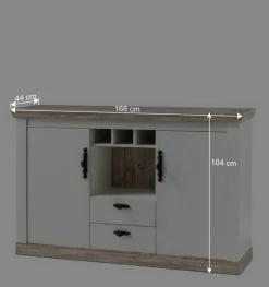 Wohnen Sideboards<Stauraum Sideboard im Scandi Landhaus Stil Nedita in Weiß