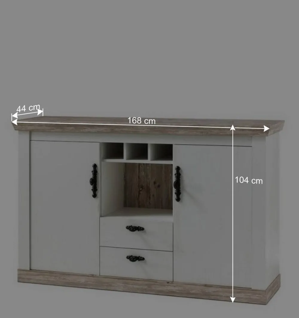 Wohnen Sideboards<Stauraum Sideboard im Scandi Landhaus Stil Nedita in Weiß