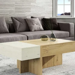 Wohnen Tische<Stauraum Sofatisch in Wildeiche & Creme - Tara