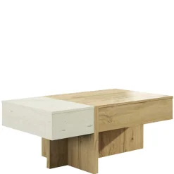 Wohnen Tische<Stauraum Sofatisch in Wildeiche & Creme - Tara