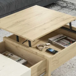 Wohnen Tische<Stauraum Sofatisch in Wildeiche & Creme - Tara