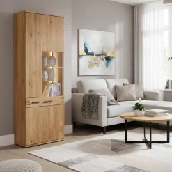 Wohnen Vitrinen<Stauraumvitrine Wohnzimmerschrank 2-türig - Crupean