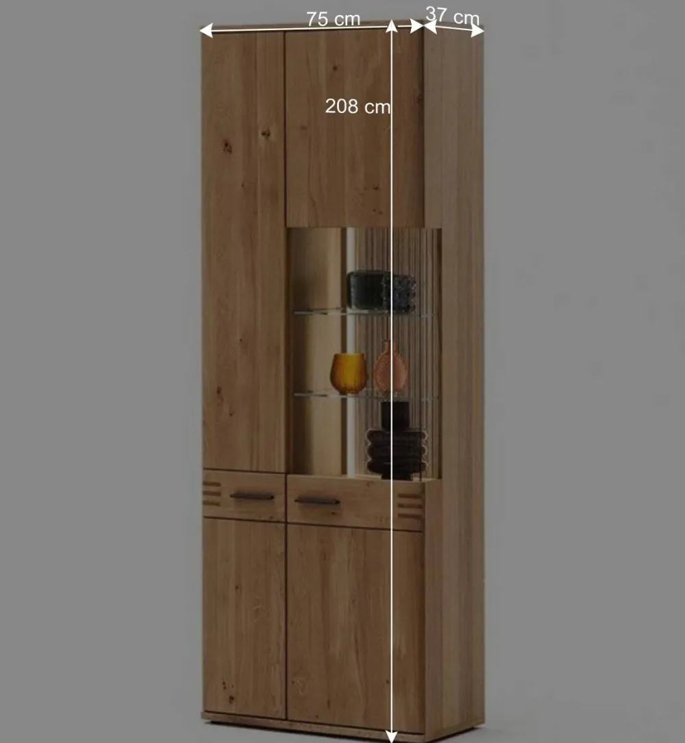 Wohnen Vitrinen<Stauraumvitrine Wohnzimmerschrank 2-türig - Crupean
