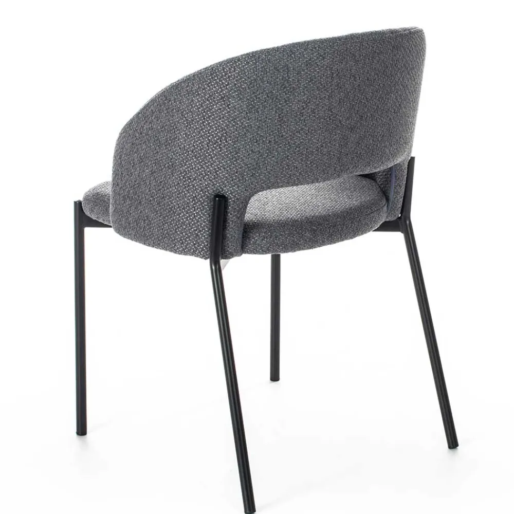 Wohnen Stühle<Stühle aus Strukturstoff Grau - Makimona (2er Set)