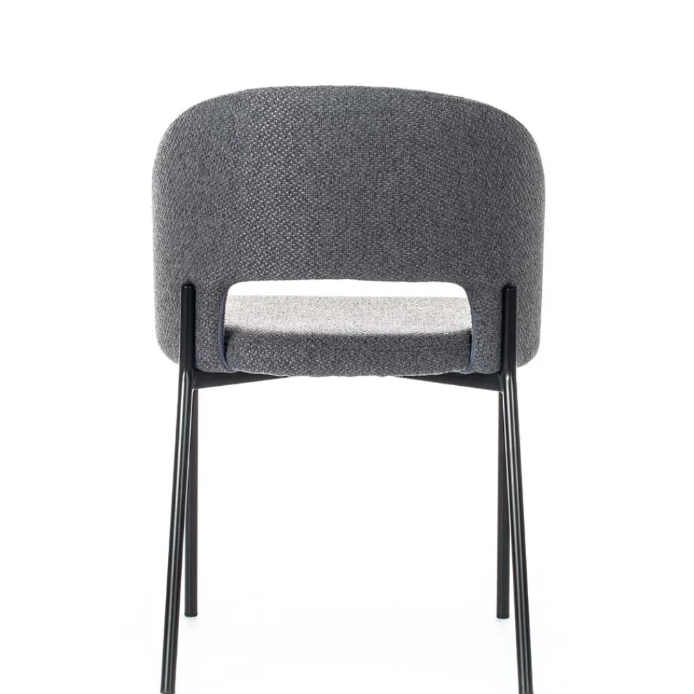 Wohnen Stühle<Stühle aus Strukturstoff Grau - Makimona (2er Set)