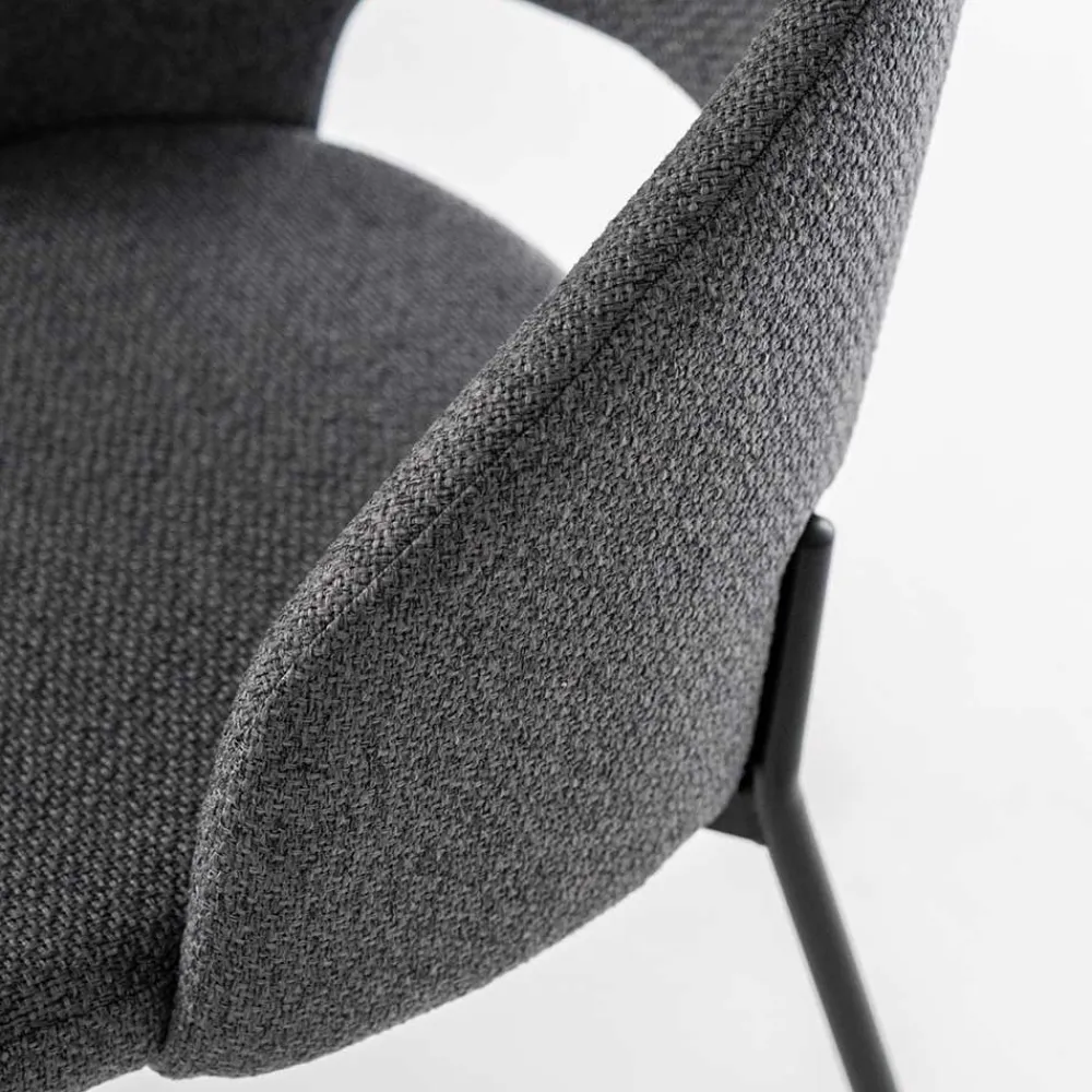 Wohnen Stühle<Stühle aus Strukturstoff Grau - Makimona (2er Set)