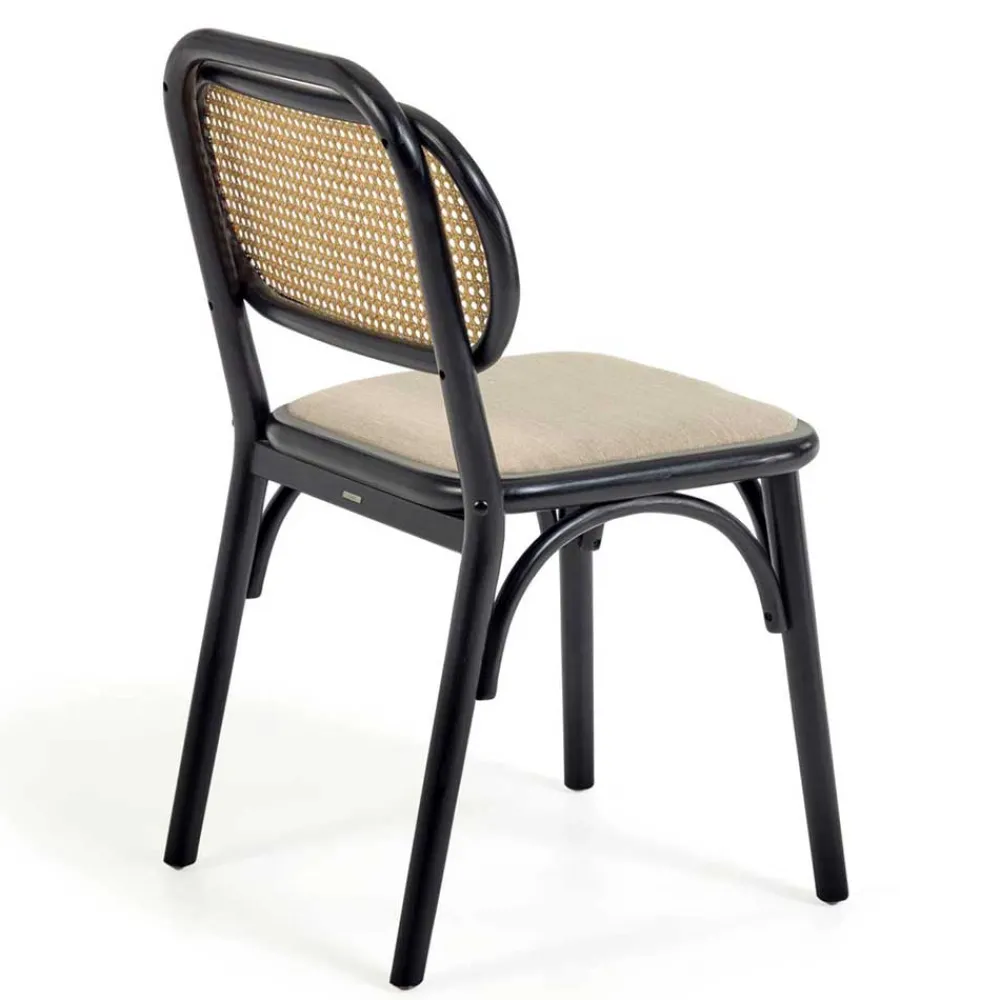Wohnen Stühle<Stühle aus Ulme & Rattan & Stoff - Boxtan (2er Set)