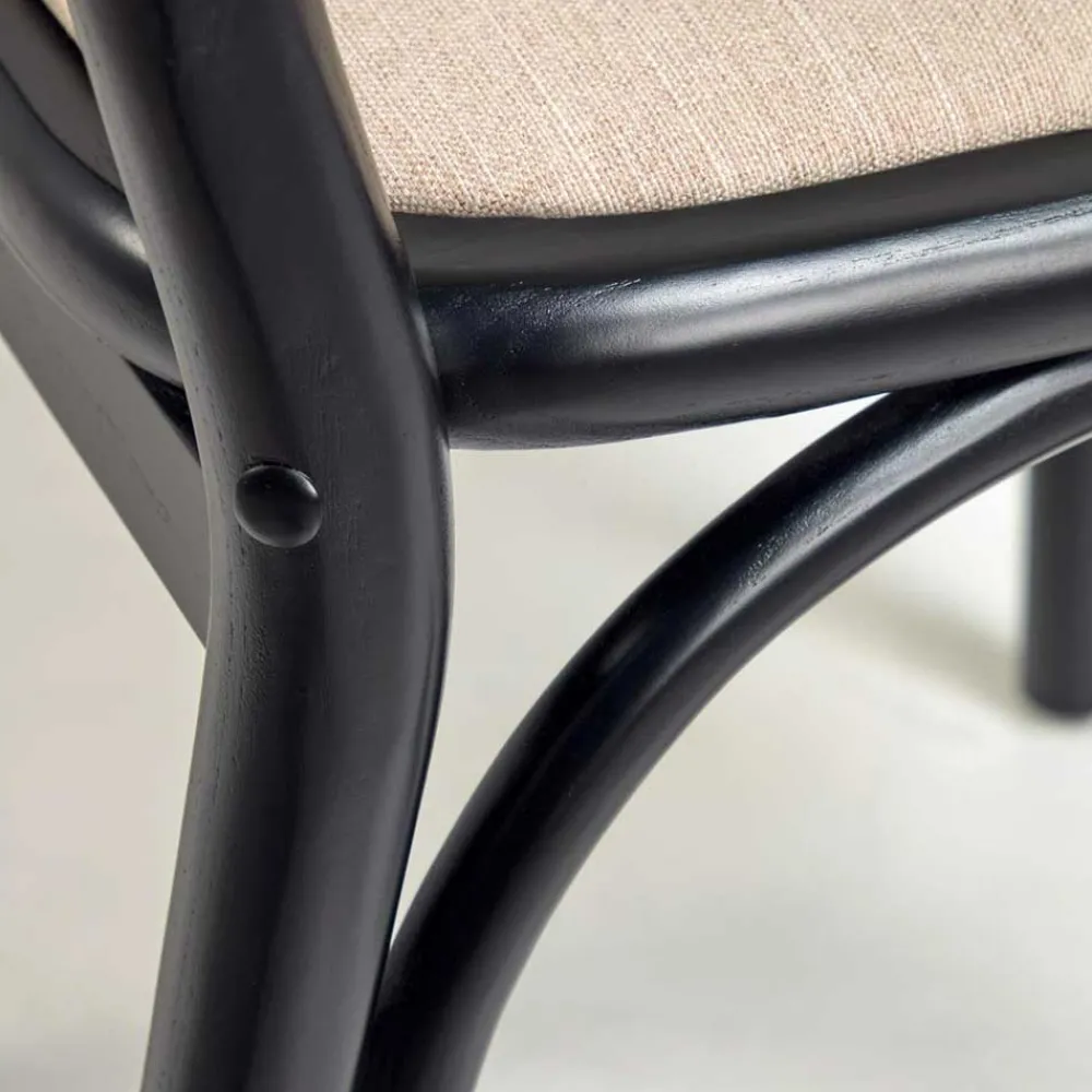 Wohnen Stühle<Stühle aus Ulme & Rattan & Stoff - Boxtan (2er Set)