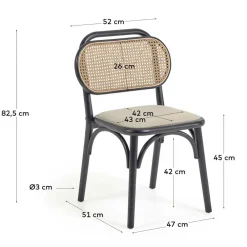 Wohnen Stühle<Stühle aus Ulme & Rattan & Stoff - Boxtan (2er Set)