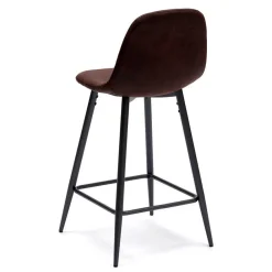 Wohnen Hocker<Stilvoller Barhocker mit Schalensitz Creditana Kunstleder Vintage Braun (2er Set)