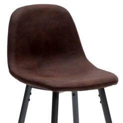 Wohnen Hocker<Stilvoller Barhocker mit Schalensitz Creditana Kunstleder Vintage Braun (2er Set)