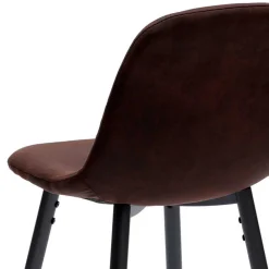 Wohnen Hocker<Stilvoller Barhocker mit Schalensitz Creditana Kunstleder Vintage Braun (2er Set)